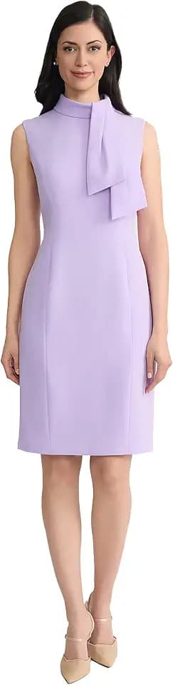 Kasper Women's Sleeveless Tie-Neck Crepe Dress