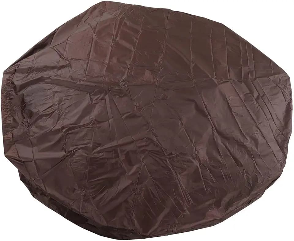 Abdeckung Wasserdicht Tragbare Außen-Terrasse Runde Aufblasbare -Abdeckung Schutz Badewanne Pool-Staubs Chutz (190 Silber Polyester-TAFT) (Braun)