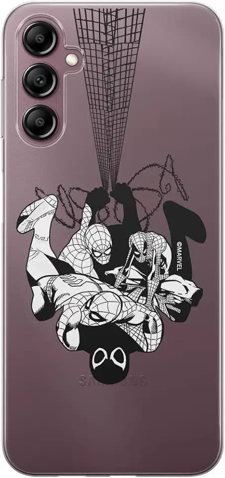 ERT GROUP Handyhülle für Samsung A14 4G/5G Original und offiziell Lizenziertes Marvel Muster Spider Man 043 optimal an die Form des Handy angepasst, teilweise transparent