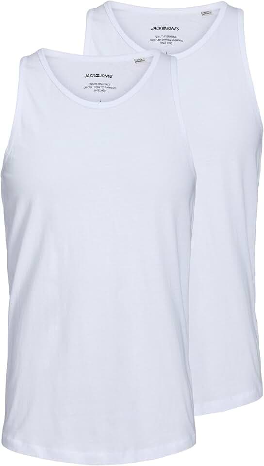 JACK & JONES Male Tanktop 2er-Pack Einfarbig Tanktop