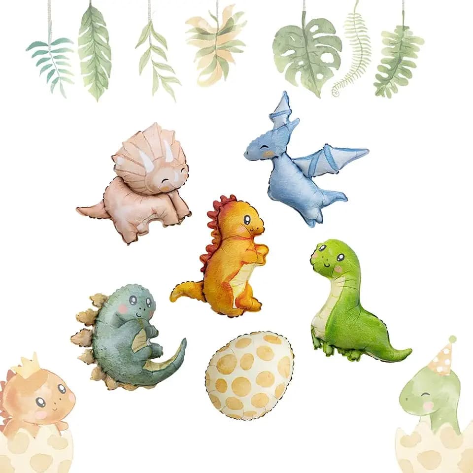 6pcs Dinosaur Balloons, Baby Dinosaur Birthday Party Decorations