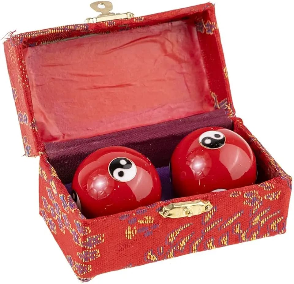 lachineuse – Yin-Yang-Qi-Gong-Kugelset – Anti-Stress-Emaille - Ø 45 mm