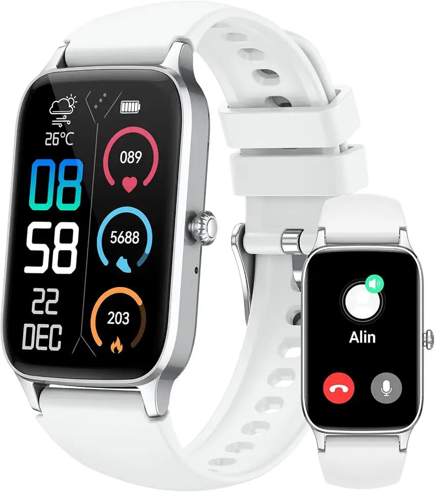 Smartwatch für Damen Herren, 1,57 Zoll TFT Touch Smartwatch Annehmen/Tätigen von Anrufen, Fitness Uhr mit SpO2 Herzfrequenz Schlafmonitor, IP68 Wasserdicht Aktivitätstracker mit 110+ Sport Smart Band