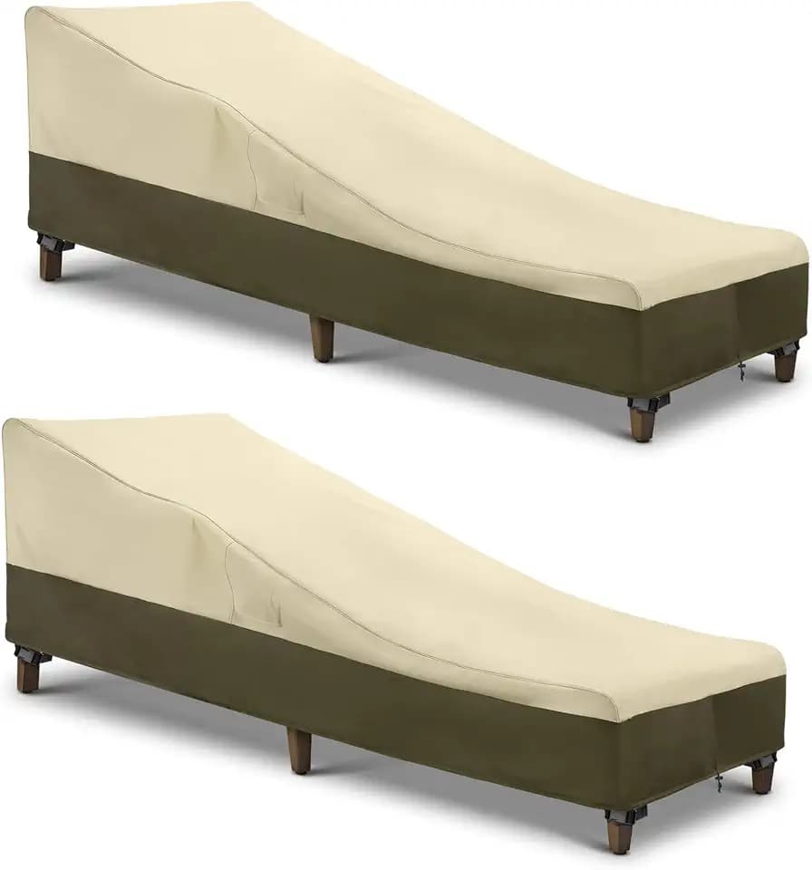 SunPatio Chaise Lounge Cover Outdoor Waterproof, 80"L x 32"W x 25"H, 2 Pack