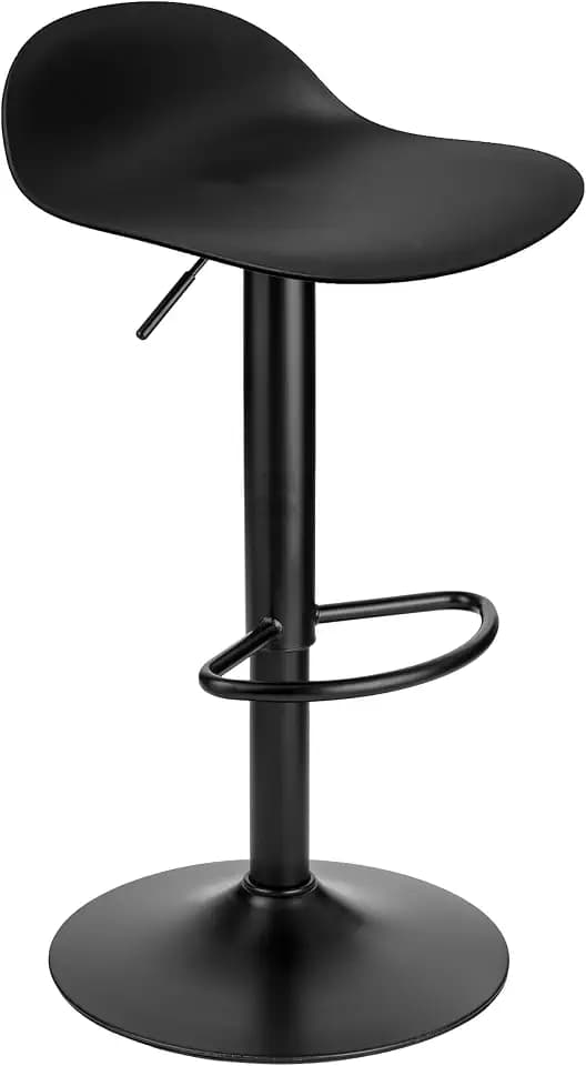 Baroni Home Barhocker mit Verstellbarer Höhe, Barstuhl mit kratzfester Boden und Fußablage, Tresenhocker für Küche, Restaurant und Bar, 41x40x64-86 cm, 1 Stück, Schwarz