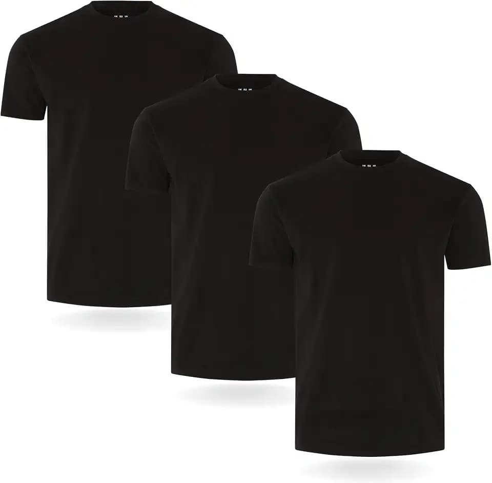 FM London 3/5er-Pack T-Shirts für Herren 100% Baumwolle, Premium-Qualität