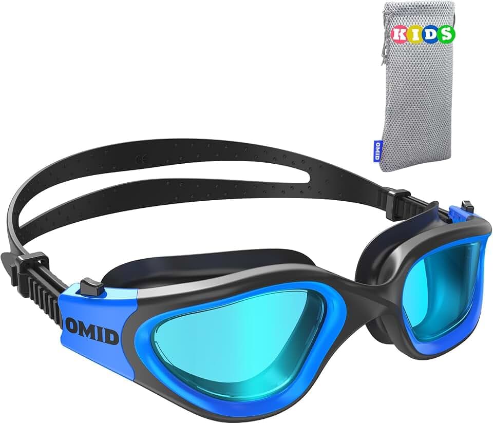 OMID Kids Swim Goggles, P2mini Lite Clear Lens Goggles for Age 6-14
