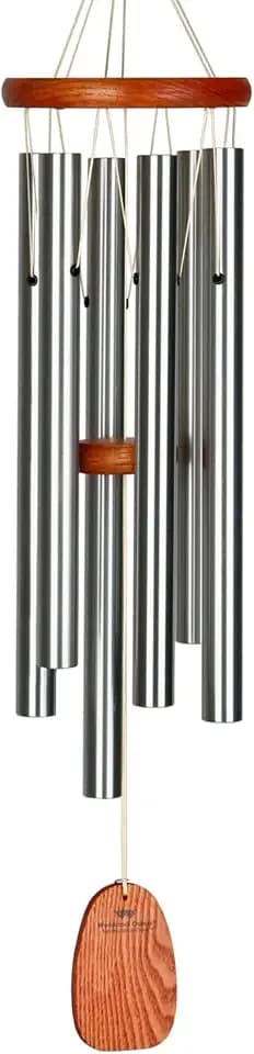 Woodstock Wind Chimes Original Amazing Grace Chime, Memorial Chimes for Outside, Outdoor Decor for Patio, Porch, Garden, Sympathy Chime, Silver, 24"