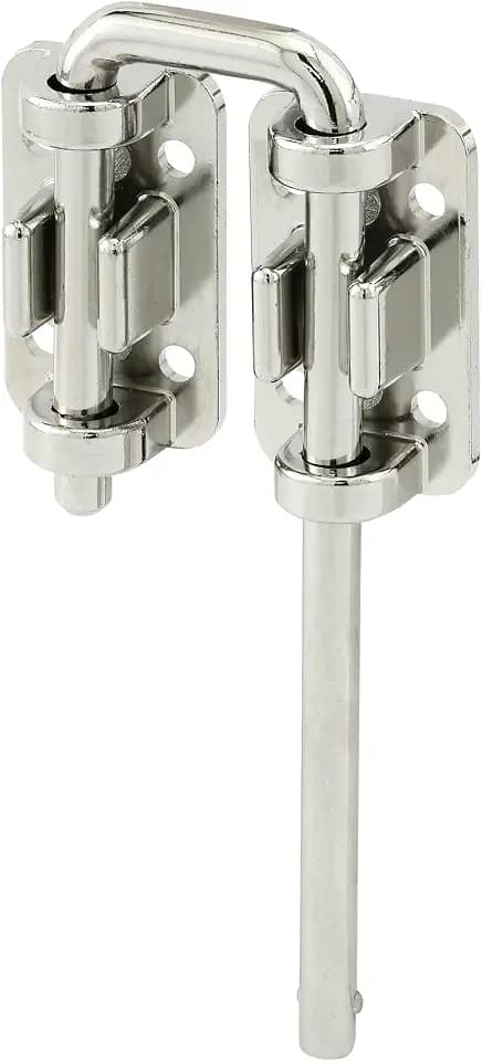 Prime-Line U 9846 Patio Sliding Door Loop Lock, 1-1/8 In. Hardened Steel Bar with Diecast Base, Nickel Plated (Single Pack)