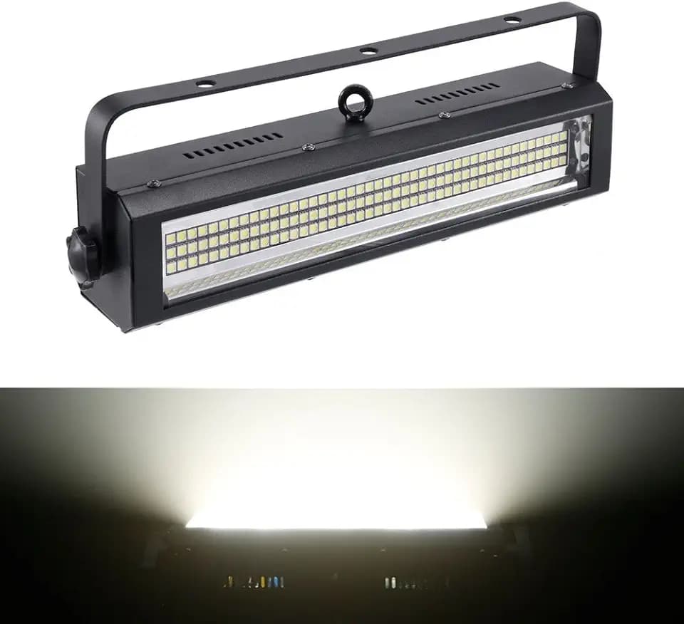 MFL. S100 132-LED Strobe Lights White Bright Stage Lighting Strobe Blinder and Wash Light DJ Disco Lights Sound Activated Modes DMX Control All in One for Party Stage Live Concert