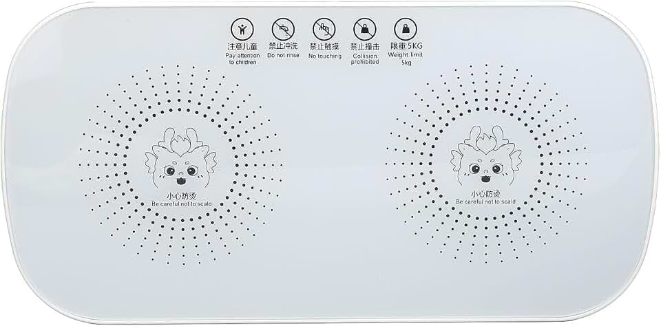 SIXRUN Elektrisches Warmhaltetablett, Konstanttemperatur-Heizglas, Multifunktionale Schnelle Elektrische Speisenwärmerplatte für Büro-Schlafsäle, Elektrische Speisenwärmerplatte