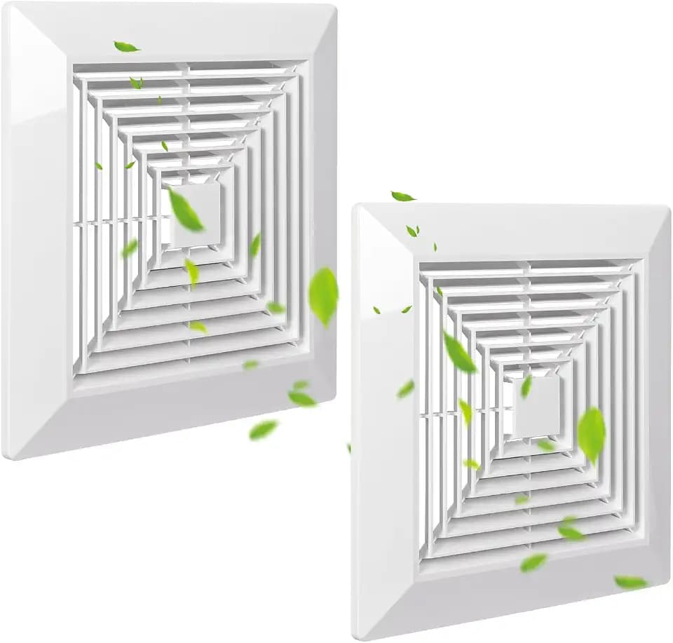 White(2-Pack 9"x9"Inch) BP90 Bathroom Exhaust Fan Cover, 9-1/4" x 9" Vent Hood Replacement, Compatible with Broan-NuTone, Square Ceiling or Wall Mount, Fits Models BP46 663 670 671 675 688 689