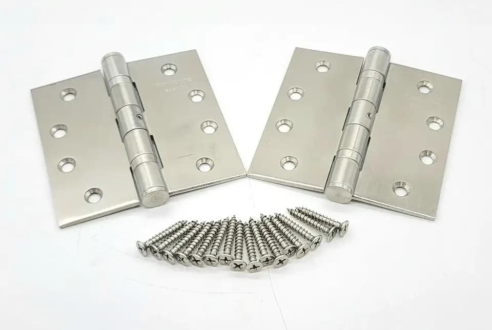 Marine Grade Butt Hinges Set of Two Stainless Steel Rust Free 4" x 4" SUS 304 Allen Key Hole for Adjustment