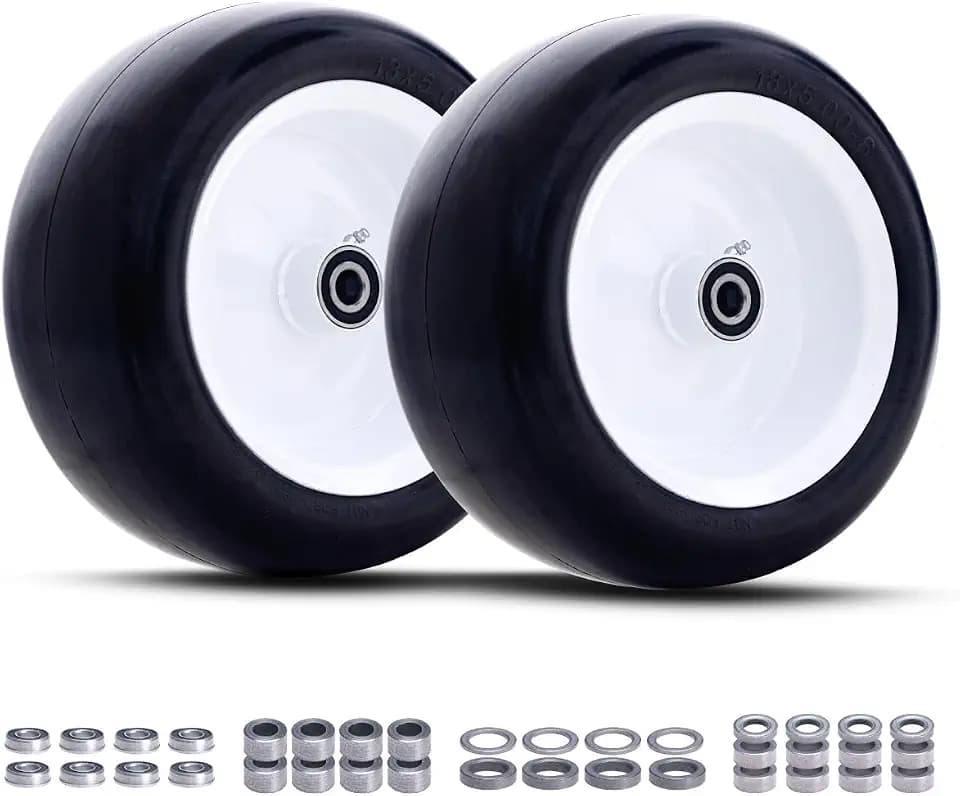 MAXROLLORS (2 Pack) 13x5.00-6 Flat Free Zero Turn Lawn Mower Tire and Wheel