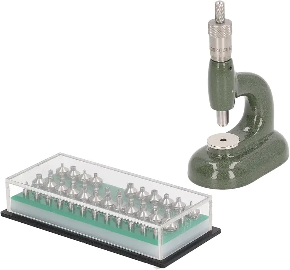 ViaGasaFamido Watch Press Tool Kit 48Pcs Dies Watch Repair Tool Watch Opener Watch Back Case Closer Watchmaker Jewelling Tool Aluminum Alloy Green with Storage Box