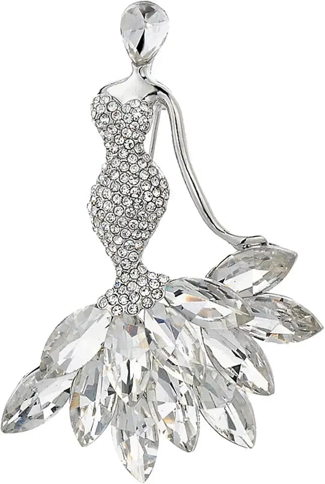MALOYANVE Rhinestone Lady Brooch Pin for Women Colorful Crystal Brooches Lapel Pins Sorority Sisterhood Suit Collar Dress Accessories Dainty Elegant Souvenir Jewelry