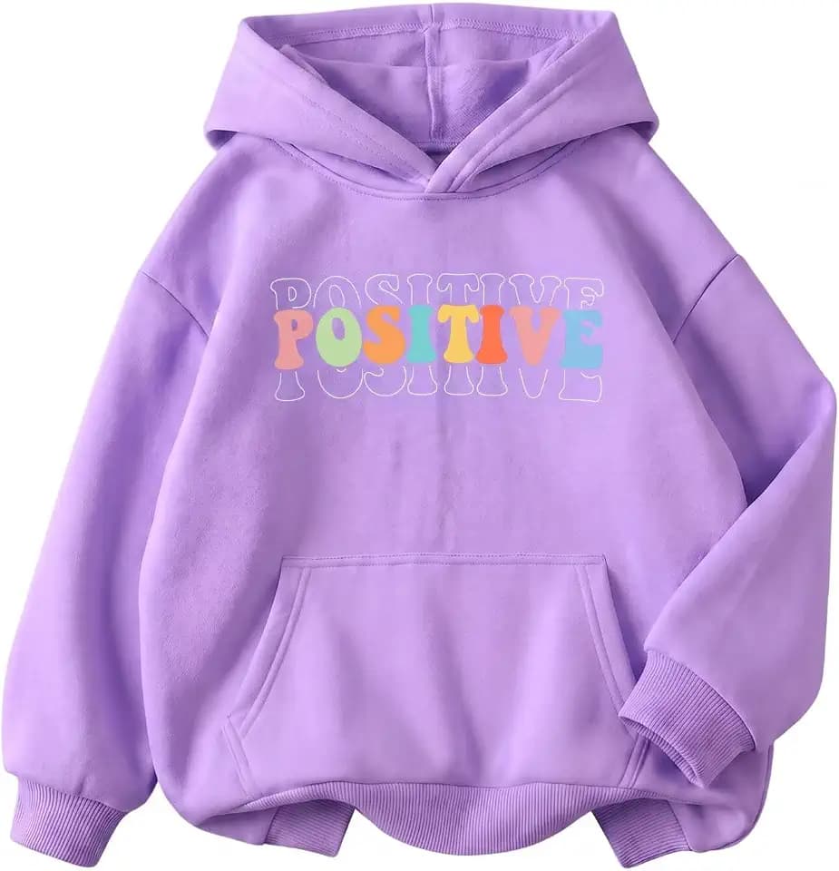 WELAKEN Girls Graphic Pullover Hoodie Long Sleeve Kids Sweatshirt 5-14Y