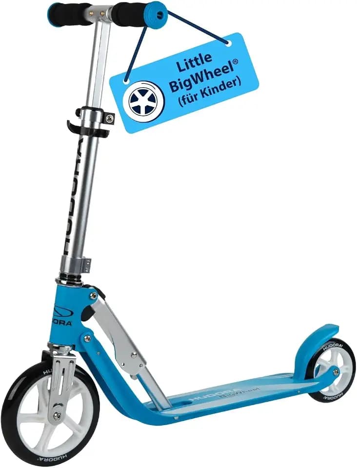 HUDORA Little BigWheel Scooter - Sicherer Aluminium-Roller für Kinder ab 3 Jahren - Höhenverstellbarer & zusammenklappbarer Cityroller für bis zu 100kg - Stabiler Tretroller mit großen Reifen