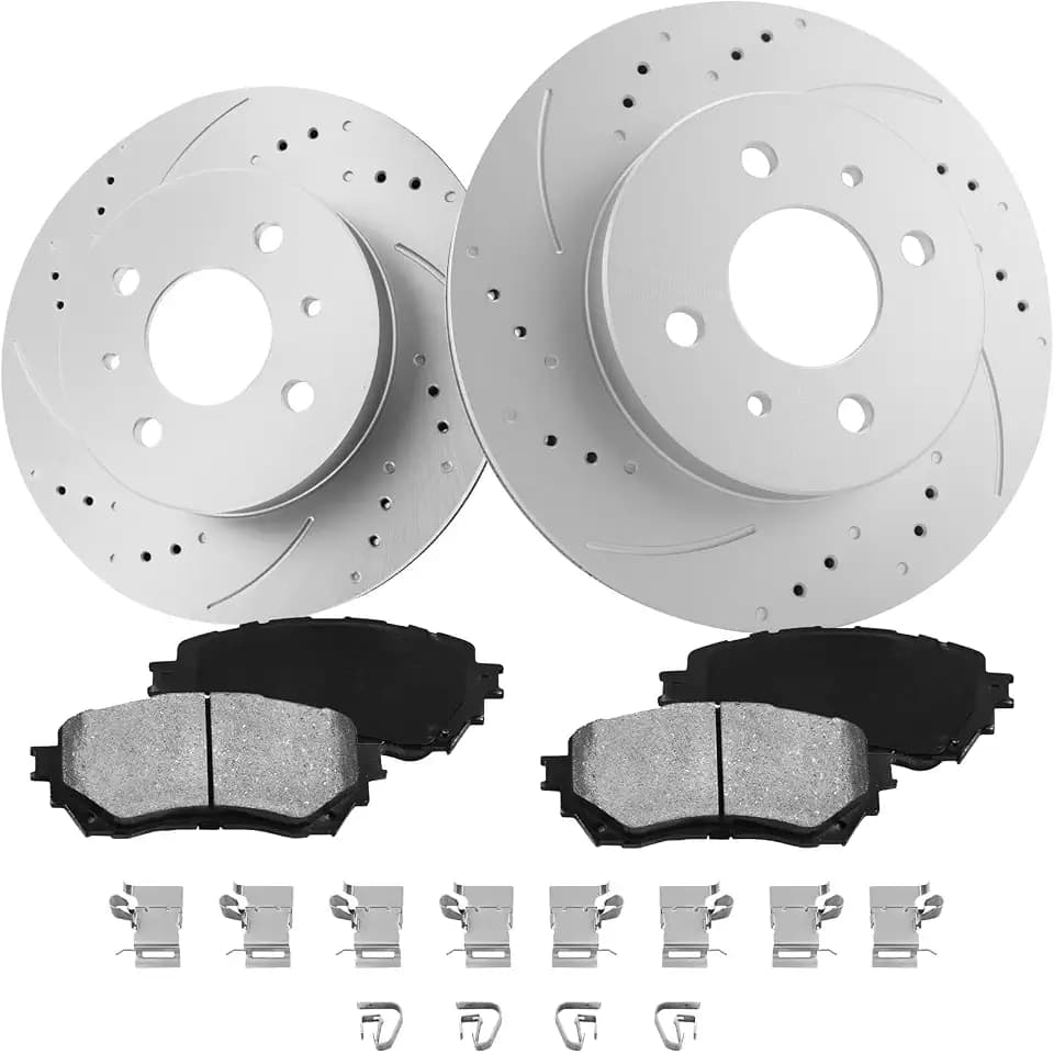 Front Brake Pads and Rotors Kit for Altima [ 2007-2013 ], Anti-rust Oil Brake Kit, Drilled and Slotted Brake Rotors Pads [ 11.6in ], Automotive Replacement Brake Kits 31464 D815A