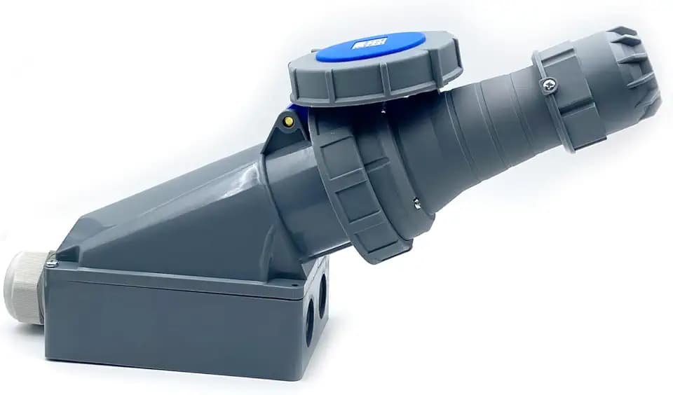 1Set IEC60309 3Phase Industrial Connector Plug Receptacle, 3Pin 63Amp 200V-250V 2P+E 6H IP67 Waterproof Connector Power Connecting Industrial Surface Mounted Socket Set for Aviation and Industry