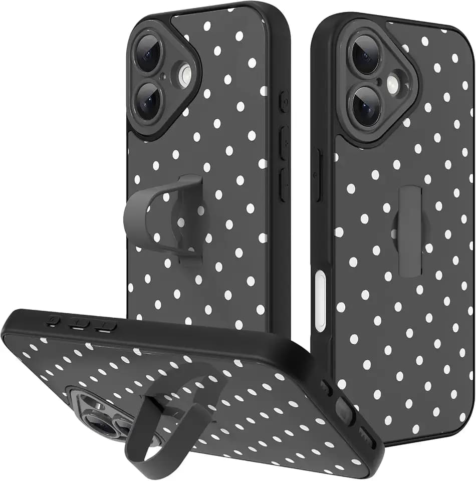 KANGHAR Compatible with iPhone 17 Case Black Dot Pattern