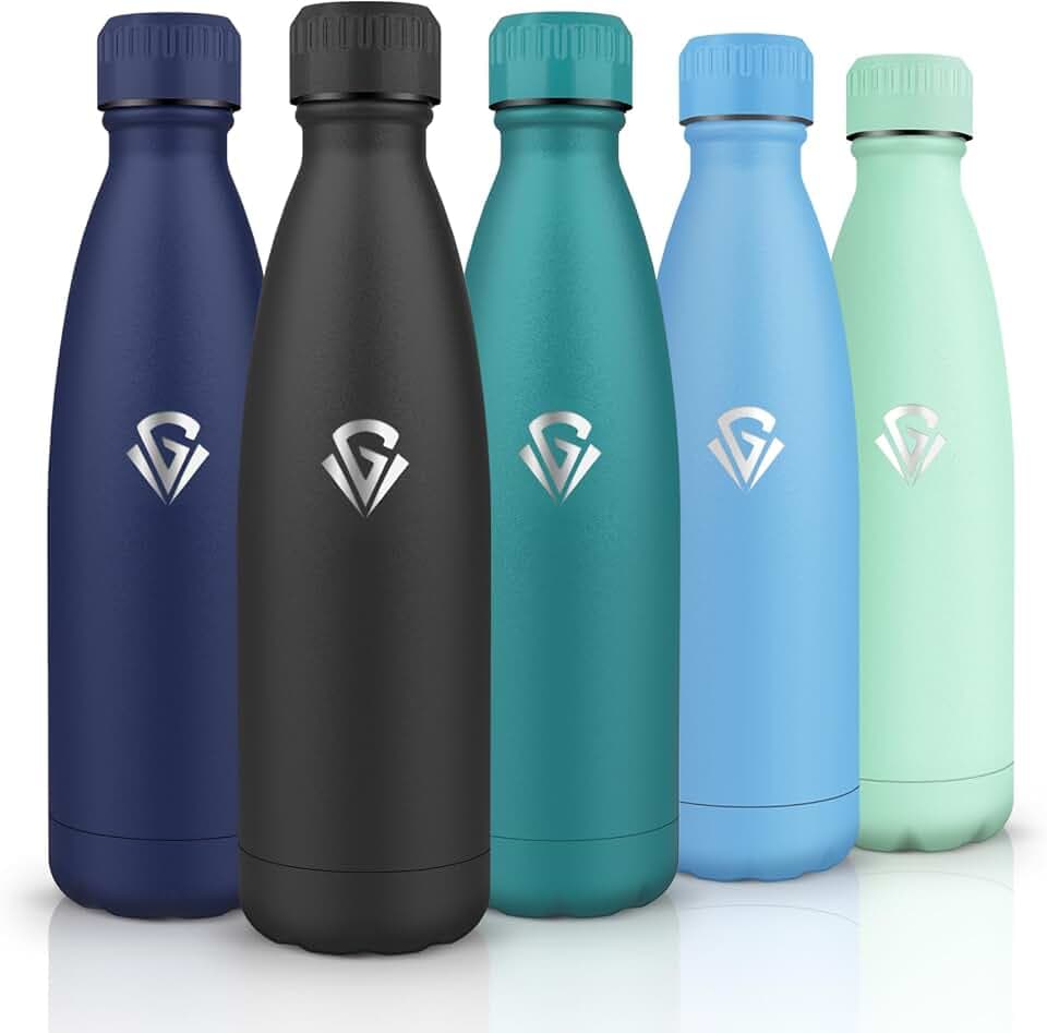 HoneyHolly Trinkflasche Edelstahl, 500ml BPA-frei, Thermosflasche, 18/8 Edelstahl, Wasserflasche Kinder, Doppelwandig Vakuumisoliert, Thermoskanne für Schule, Outdoor, Camping, Picknick