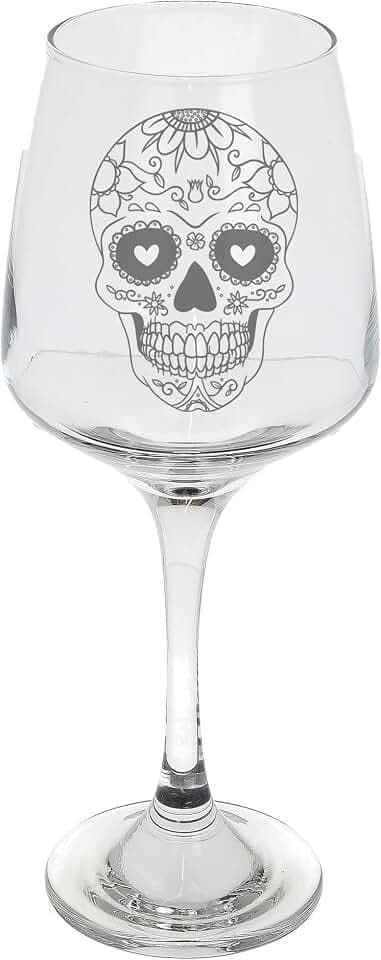 Weinglas mit Totenkopf-Design, Geburtstagsgeschenke für Sie und Ihn, graviert, hohes Weinglas