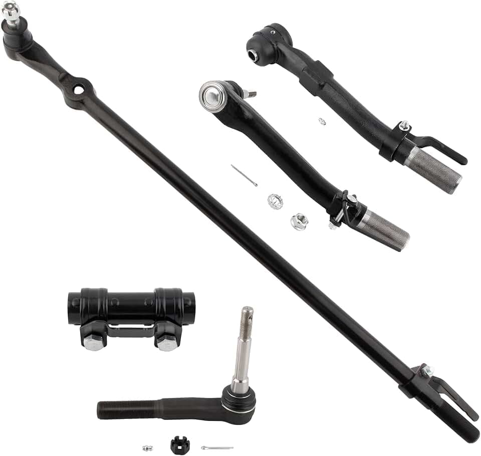 BOXI (Set of 5) Front Suspension Outer Tie Rods + Tie Rod Adjusting Sleeve + Drag Link Fit for Ford F-250 F-350 Super Duty 4WD 2005-2012 2013 2014 2015 2016 | DS80749 ES80755 ES80754 ES3420S DS300008