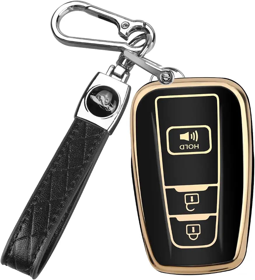 MILD EAST for Toyota 4Runner Key Fob Cover with Keychain 3 Button(Black)