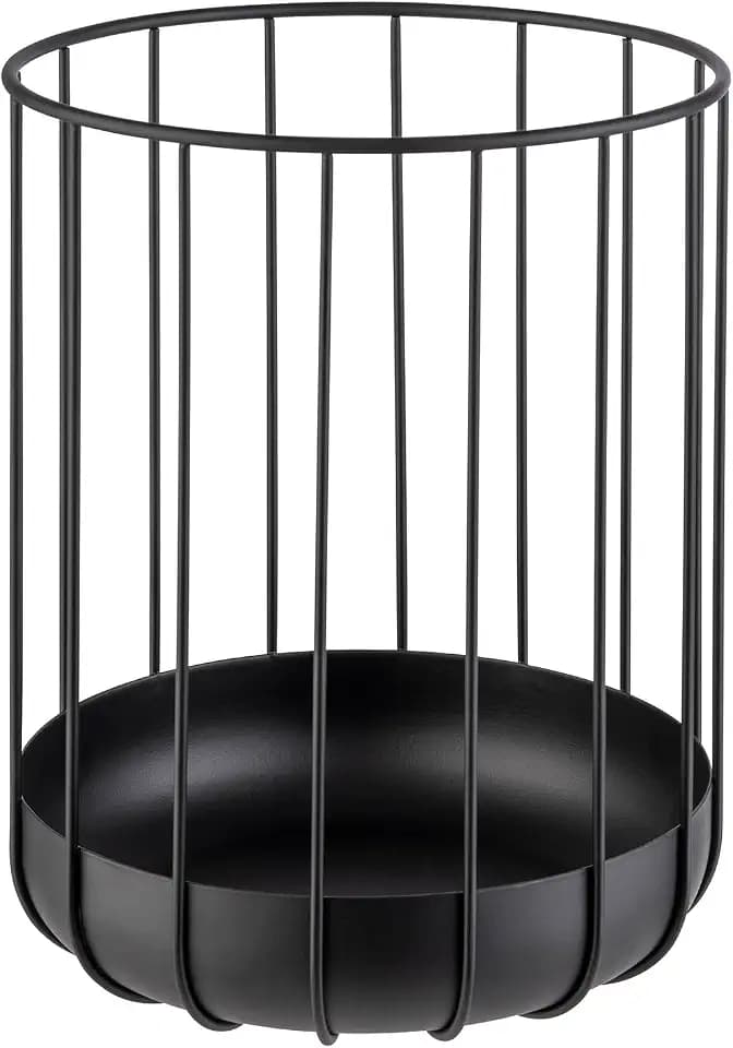 APS 30211 „URBAN“ runder Metallgitter Korb, stabiler Gitterkorb, Ø 22,5 cm x H: 28 cm, Brotkorb, Obstkorb, Gemüsekorb, schwarz