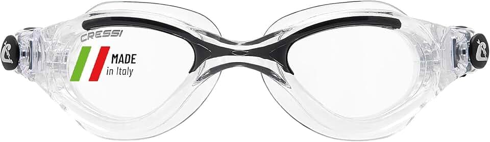 CRESSI seit 1946 - Flash Goggles - Schwimmbrille mit separaten Gläsern Ideal für Schwimmen, Schwimmbad, Schnorcheln, Triathlon, Beschlagfrei, Kratzfest und UV Schutz