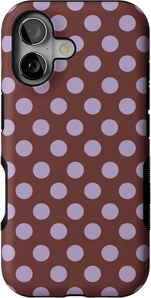 Casely iPhone 17 Case | Spotted in SoHo | Burgundy Polka Dot | Bold Protective Design | Compatible with MagSafe
