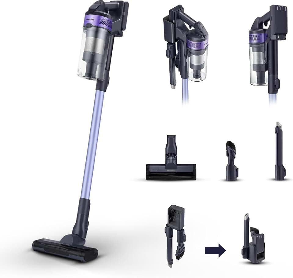 Samsung Kabelloser Staubsauger Jet 60 Turbo VS15A6031R4/ET, beutellos, Leistung 150 W, bis zu 40 Minuten Laufzeit, Violett