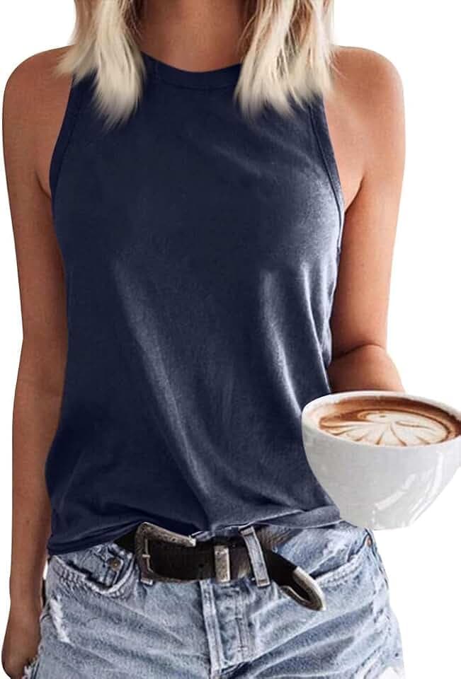 GeGekoko Damen Tank Top Basic Tanktops Ärmellose Blusentop