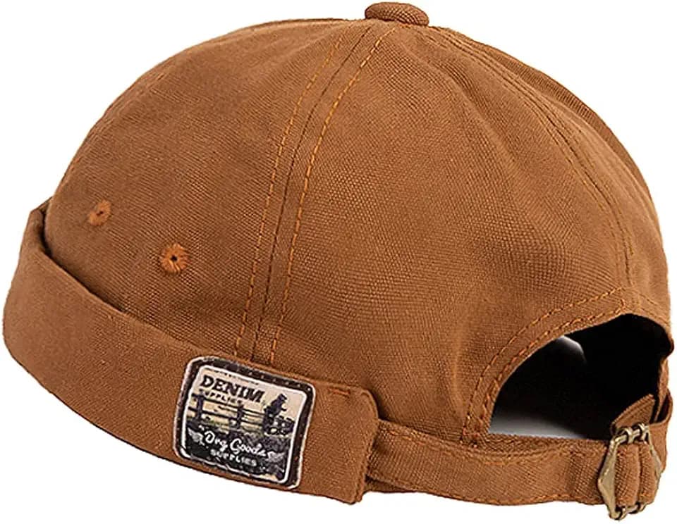 Kinder-Docker-Kappe, Vintage-Stil, für Kinder, Kleinkinder, gerollte Manschette, randlos, Matrosenmütze, Beanie, Hiphop-Schädelmütze für 2–6 Jahre, Jungen und Mädchen