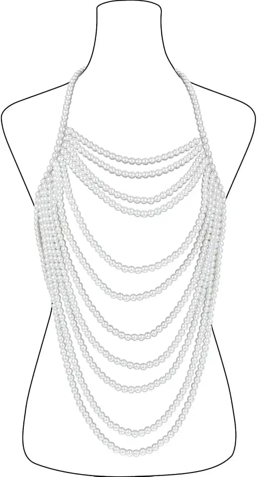 Pearl Body Chain Shoulder Necklace Pearl Top Body Jewelry for Women Fashion Bra Chains for Wedding Party, Adjustable Sexy Bra Chain With Tassel For Wedding Beach Party Festival Accessories
