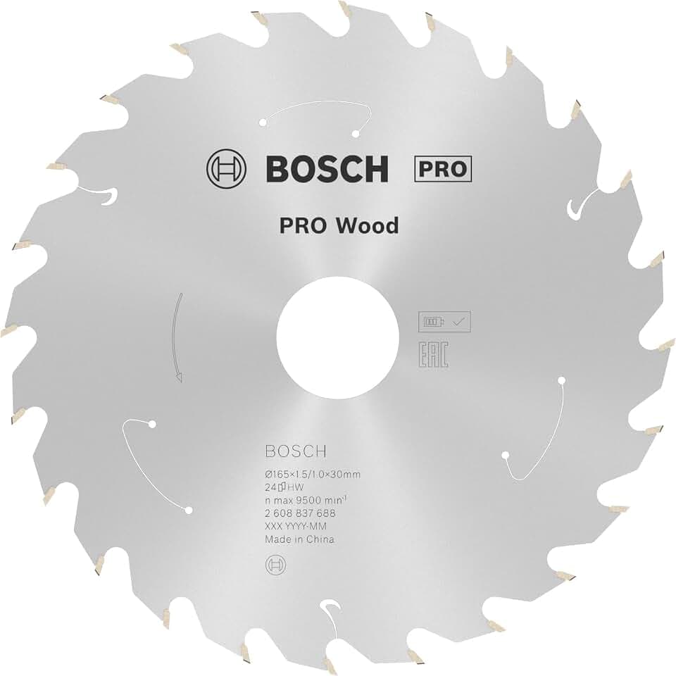 Bosch 1x PRO Wood cordless Kreissägeblatt, 165 x 1,5 x 30 mm, T24