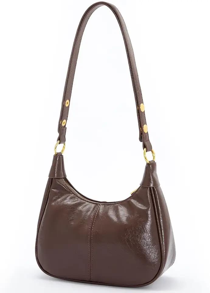 Small Hobo Purse for Women, Cute Retro Crescent Shoulder Bag with Zipper