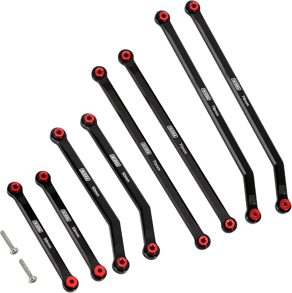 INJORA High Clearance Front 4 Links Set for SCX24 Gladiator Dodge Power Wagon 1/24 RC Crawler Car Axial, 8PCS (Black)