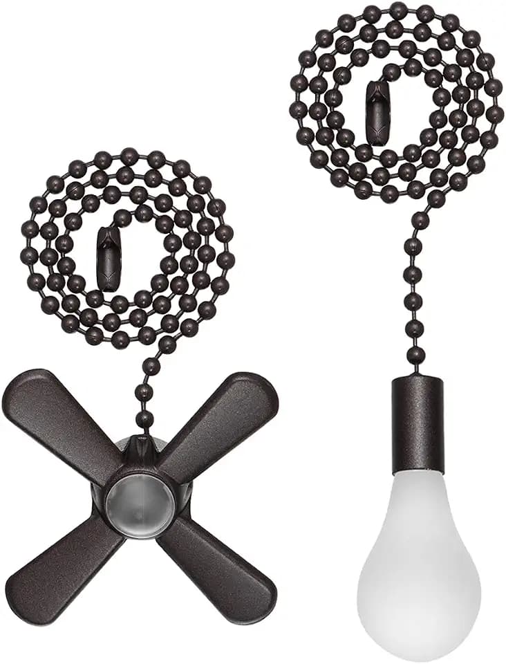 SmoTecQ Ceiling Fan Pull Chain Extender with Decorative Frosted Glass Bulb and Fan Cord, Fit All Standard 3mm Diameter Ceiling Fans and Light Fixtures Factory Pull (ORB)
