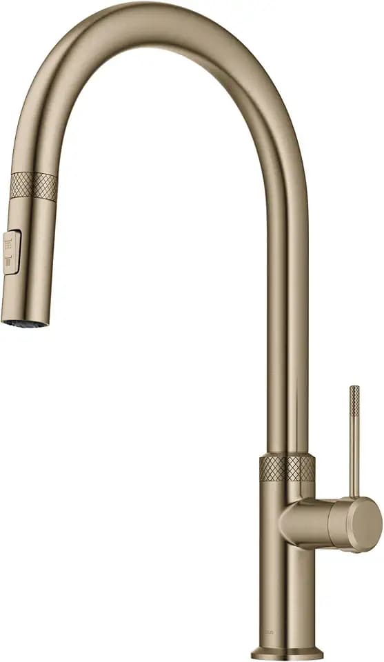 KRAUS Allyn KPF-2654BG Küchenarmatur mit einem Griff in gebürstetem Gold, zum Herunterziehen