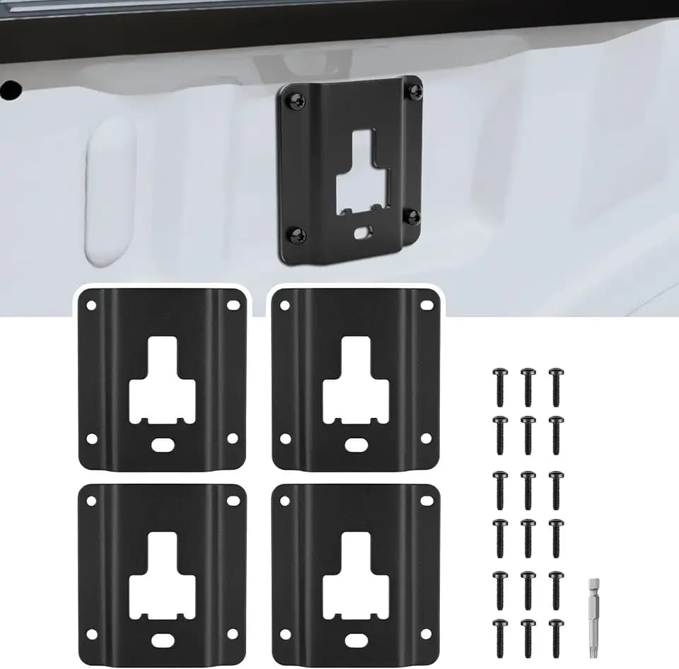 4PCS Tie Down Anchors Plates fit for 2015-2025 2026 Ford F-150 F250 F350&Ford Raptor Truck Bed Tie Downs for Car Replacement for Tie Downs#FL3Z-9928408-AB Automotive Accessories
