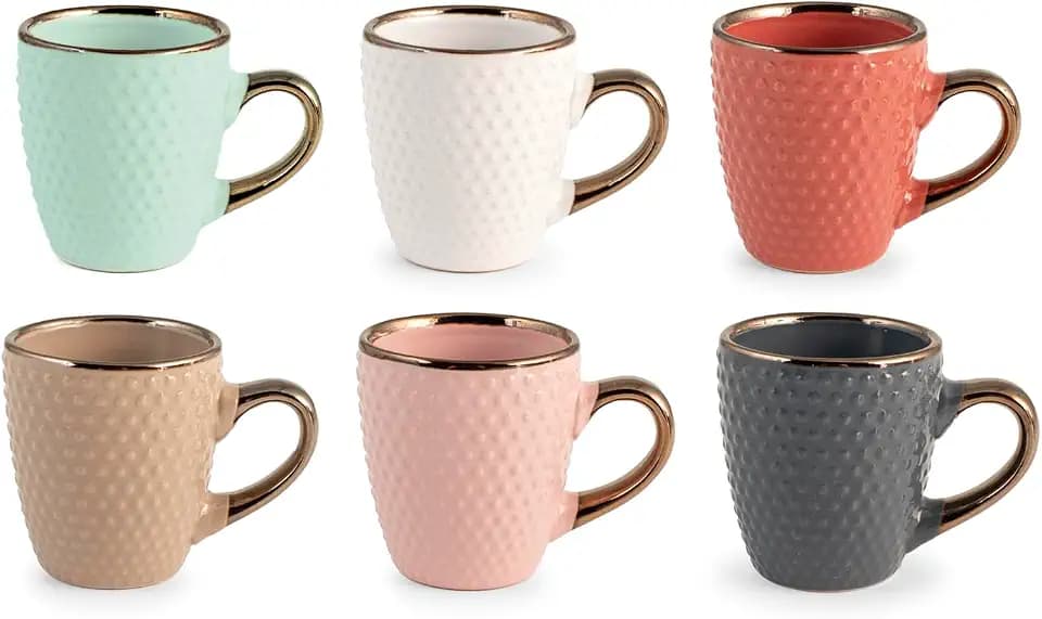 H&H set 6 tazze caff� Dots in colori assortiti cc 100
