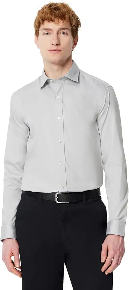 Amazon Essentials Men's Regular Fit Stretch Wrinkle Free Spread Collar Dress Shirt