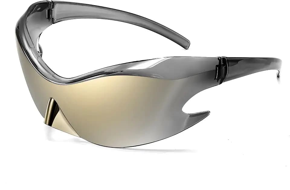 FEISEDY Futuristic Sunglasses, Fashion Alien Y2K Wrap Around for Women Men B4135