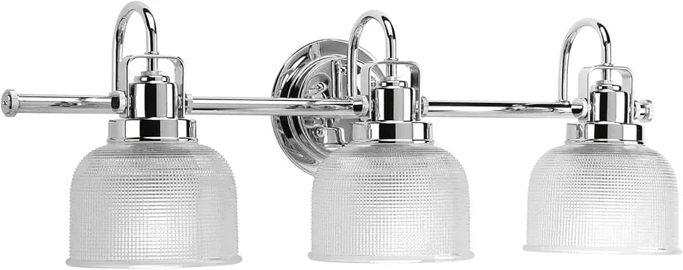 Progress Lighting Archie 3-Light Bath Vanity Light, Polished Chrome