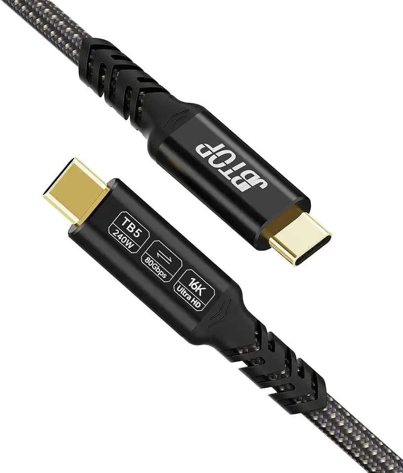 80Gbps USB Fast Charging Cable 1.5FT USB 4.0 for Thunderbolt 5 Cable