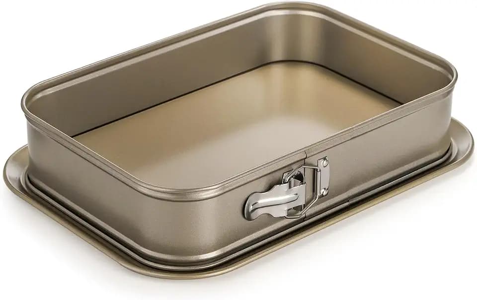 SOUJOY Springform Cake Pan, Non-stick Rectangle Cheesecake Pan, Large Cake Pan with Removable Bottom, Ice Cream Cake Bakeware, 14" x 9" x 3"