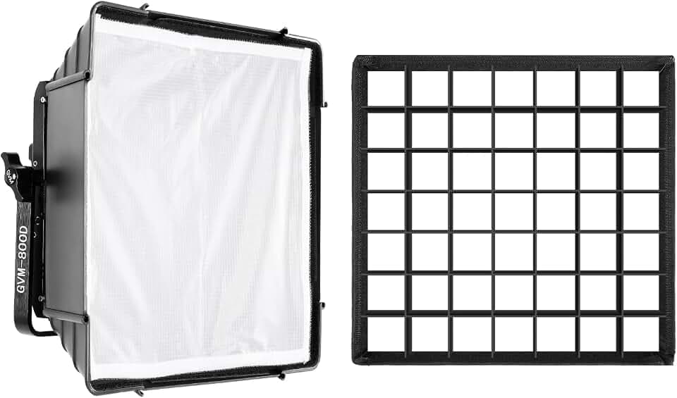 GVM LED Lighting Softbox with Grid Beehive for GVM 800D/560AS/480LS, Foldable Light Diffuser for LED Video Lighting, Photography Studio Portrait Video Shooting, 11" x11''