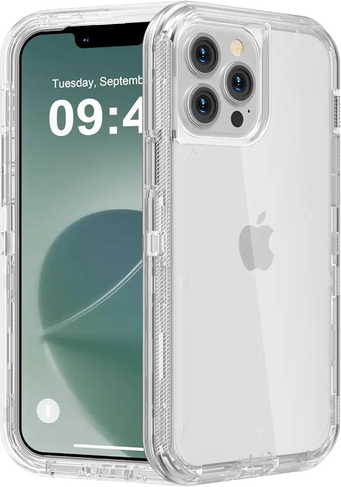 Follaroma for iPhone 13 Pro Max Case, Heavy Duty Protection,Clear